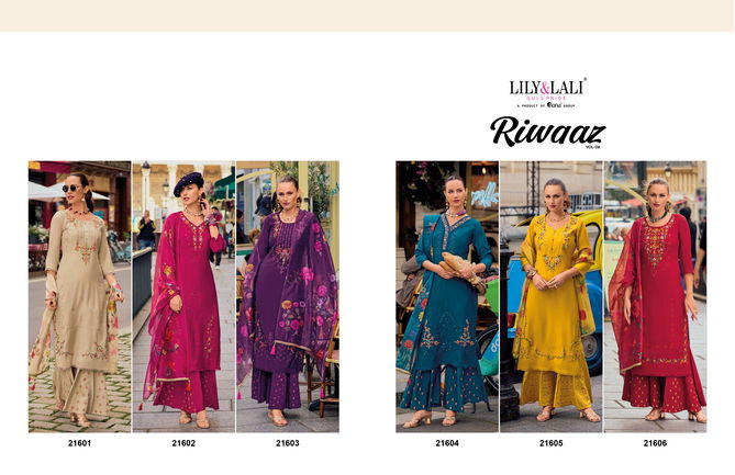 Riwaaz Vol 6 By Lily And Lali Designer Kurti With Bottom Dupatta Wholesale Price In Surat
